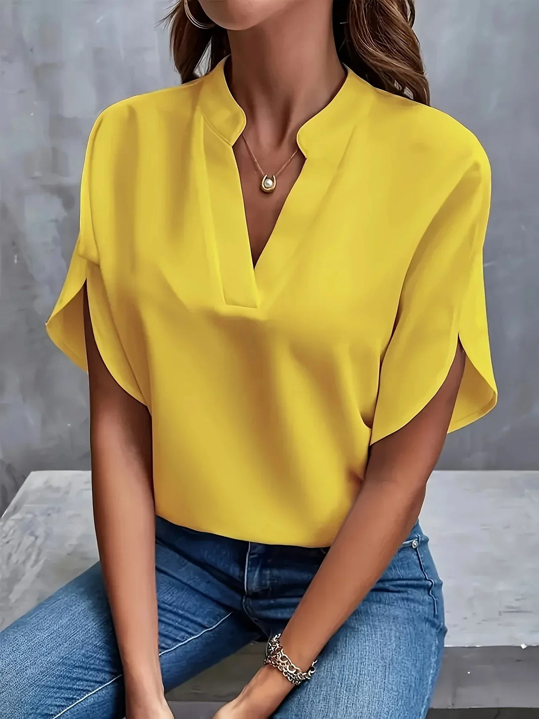Mirella | Women’s Notch Neck Blouse designed for Everyday Styling