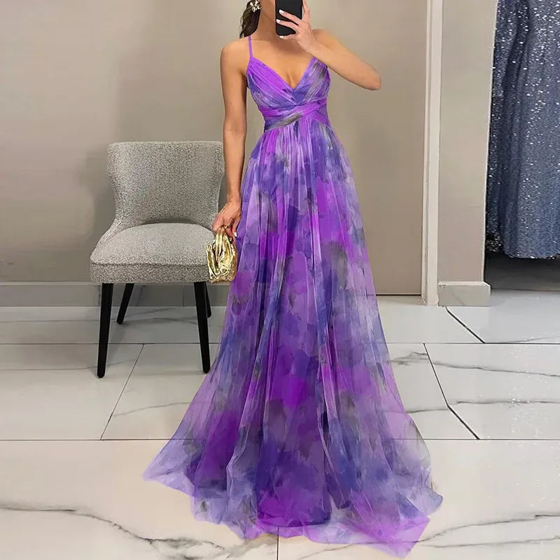 Solenne | Women’s Maxi Dress featuring a Watercolour Print