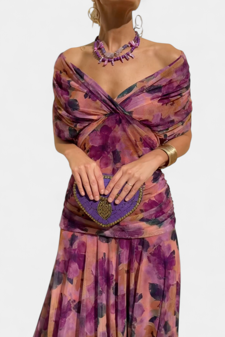 Keziah | Women’s Off-Shoulder Dress with Twist Front