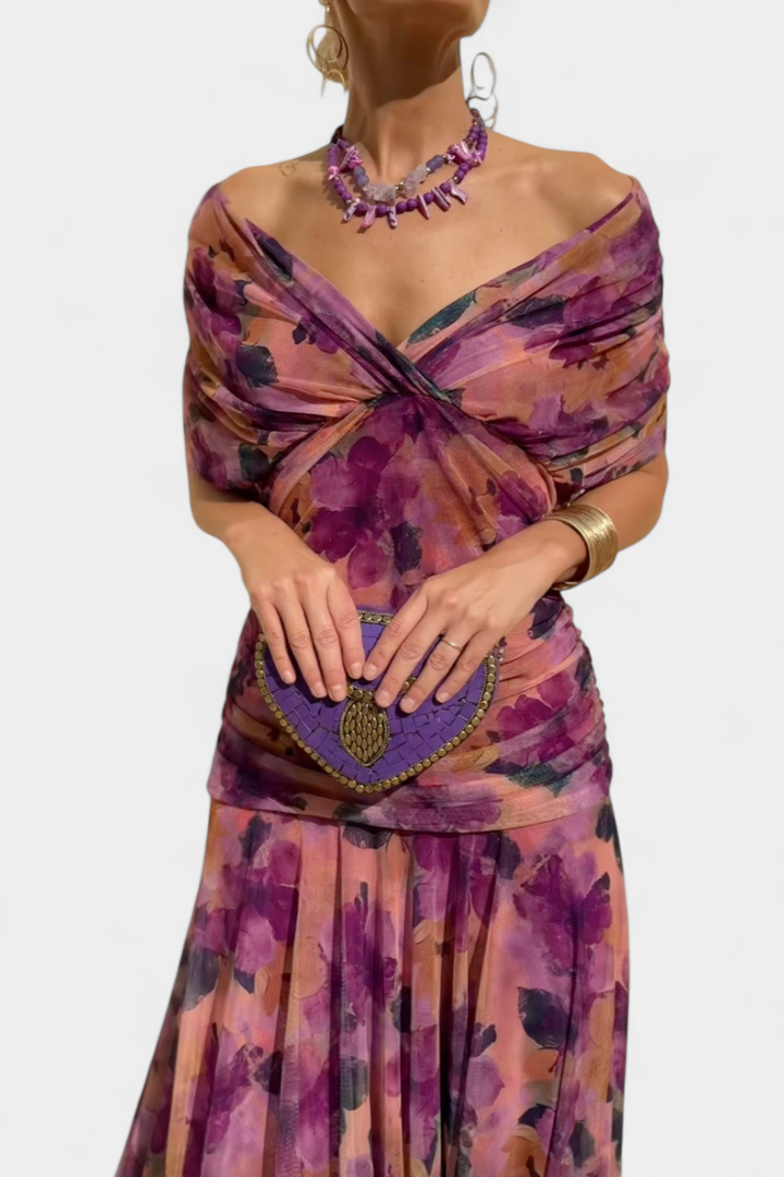 Keziah | Women’s Off-Shoulder Dress with Twist Front