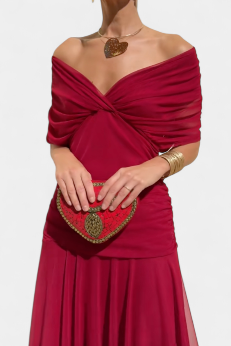Keziah | Women’s Off-Shoulder Dress with Twist Front