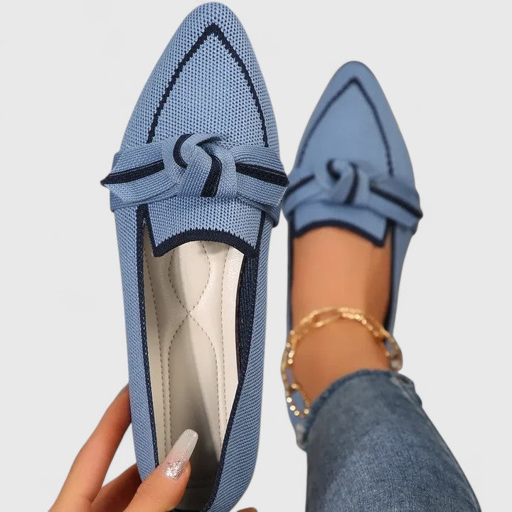 Emelie | Women’s Pointed Flats featuring Bow Specification