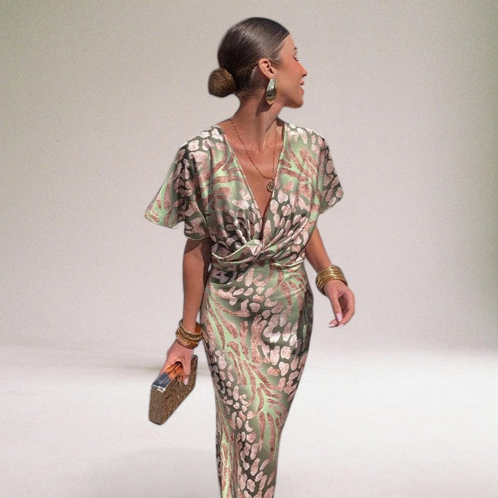 Ismerie | Women’s Midi Dress featuring a Twisted Front feature
