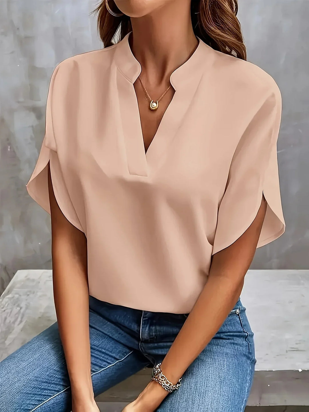 Mirella | Women’s Notch Neck Blouse designed for Everyday Styling