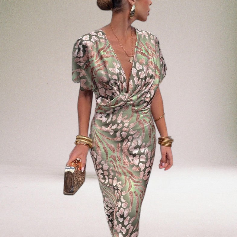 Ismerie | Women’s Midi Dress featuring a Twisted Front feature