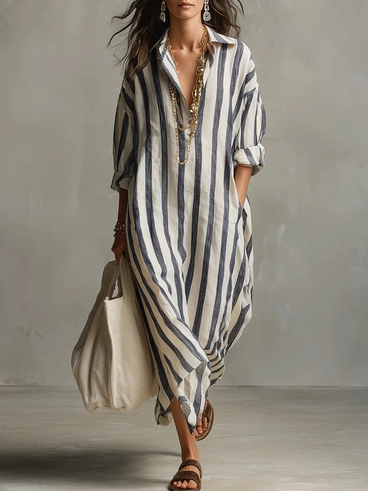 Maelora | Women’s Striped Shirt Dress in an Oversized Look