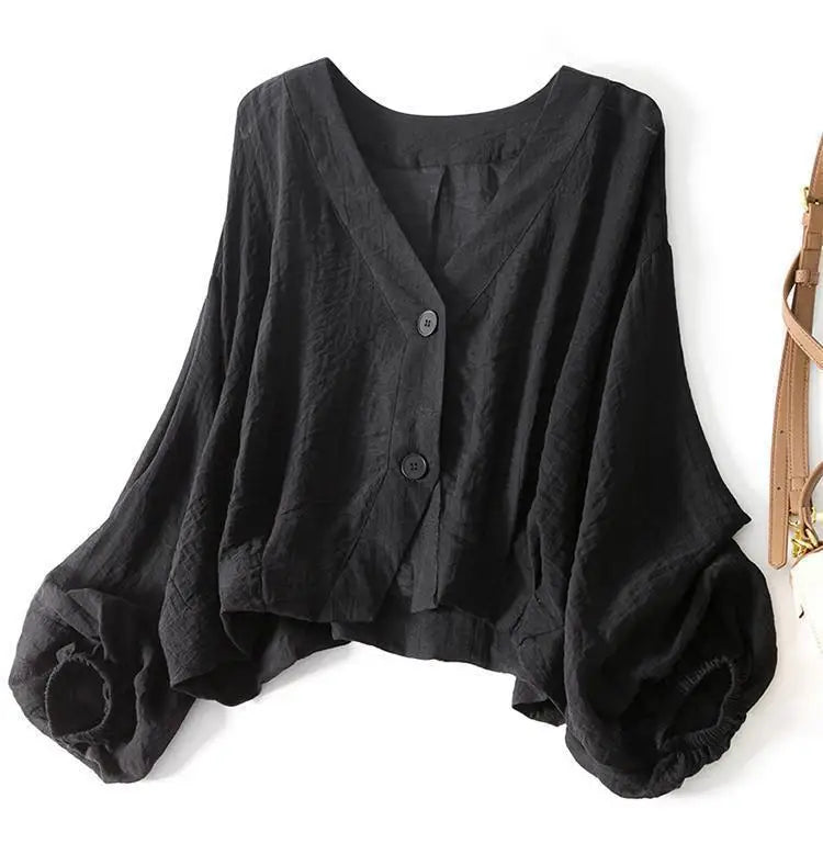 Vionelle | Women’s Cropped Cardigan featuring Wide Sleeves