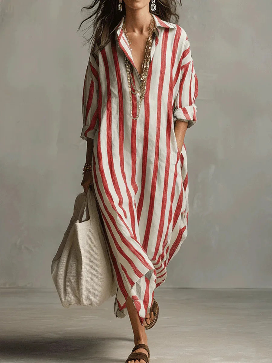 Maelora | Women’s Striped Shirt Dress in an Oversized Look