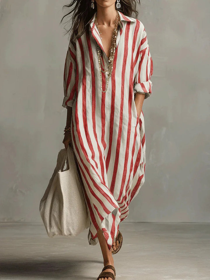 Maelora | Women’s Striped Shirt Dress in an Oversized Look