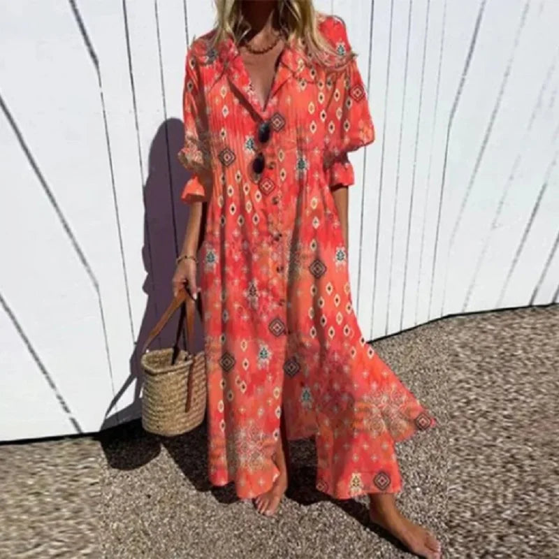 Eraphina | Women’s Maxi Dress featuring a Colourful Abstract Print