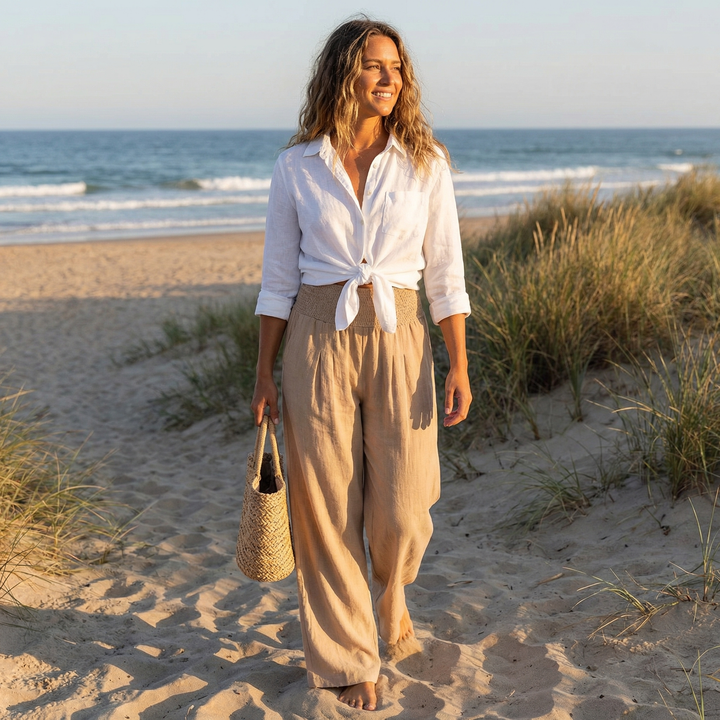 Seravyn | Women’s Wide-Leg Trousers with Elastic Waistband