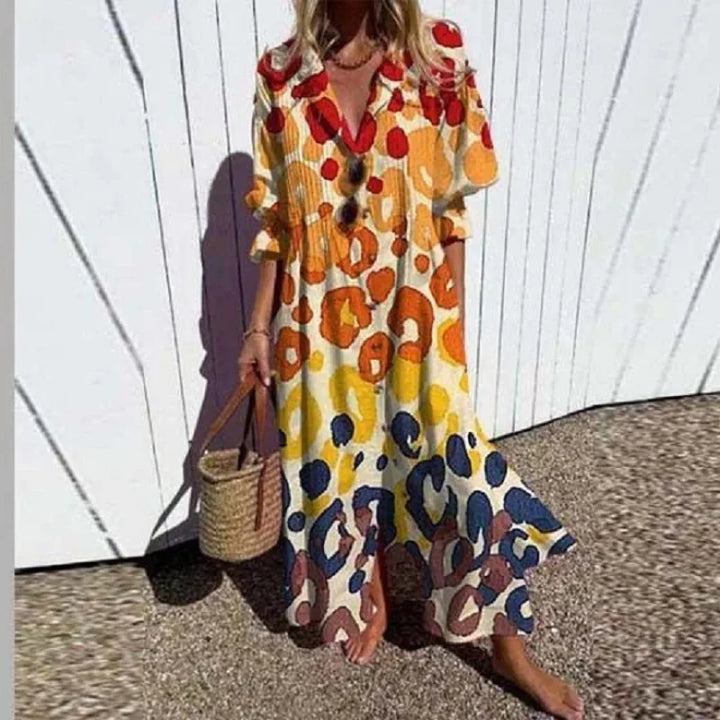 Eraphina | Women’s Maxi Dress featuring a Colourful Abstract Print