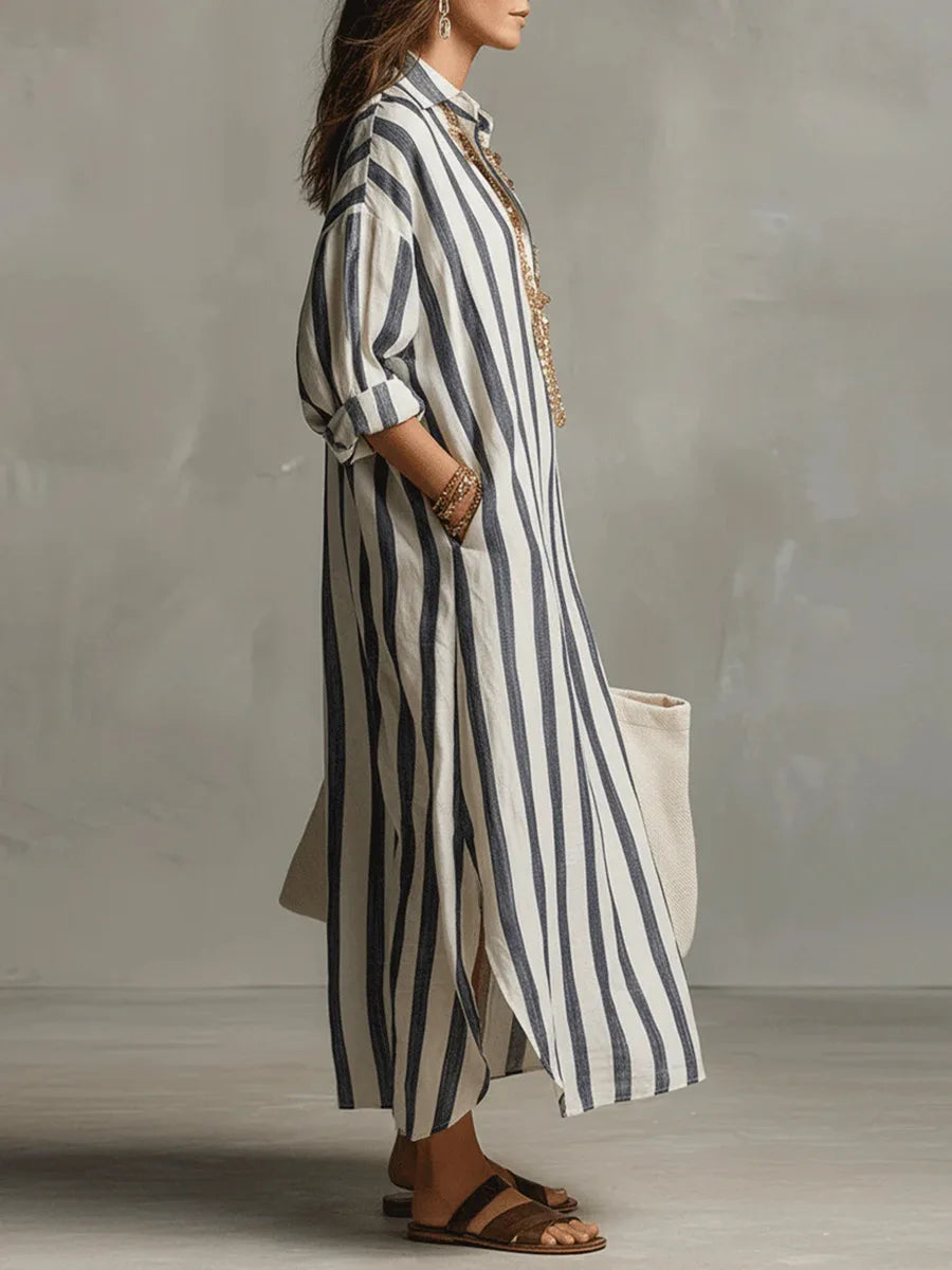 Maelora | Women’s Striped Shirt Dress in an Oversized Look