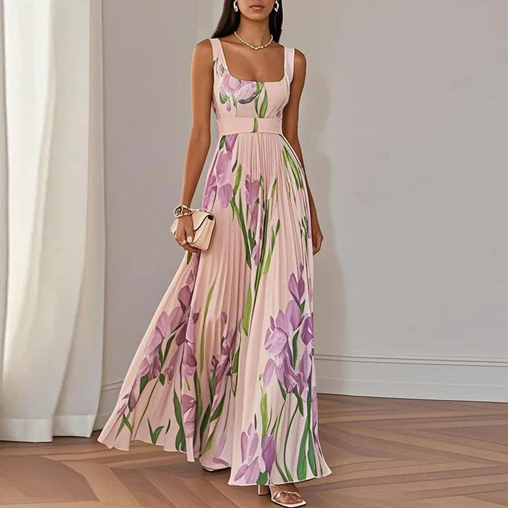 Valencia | Women’s Floral Maxi Dress featuring a Pleated Skirt