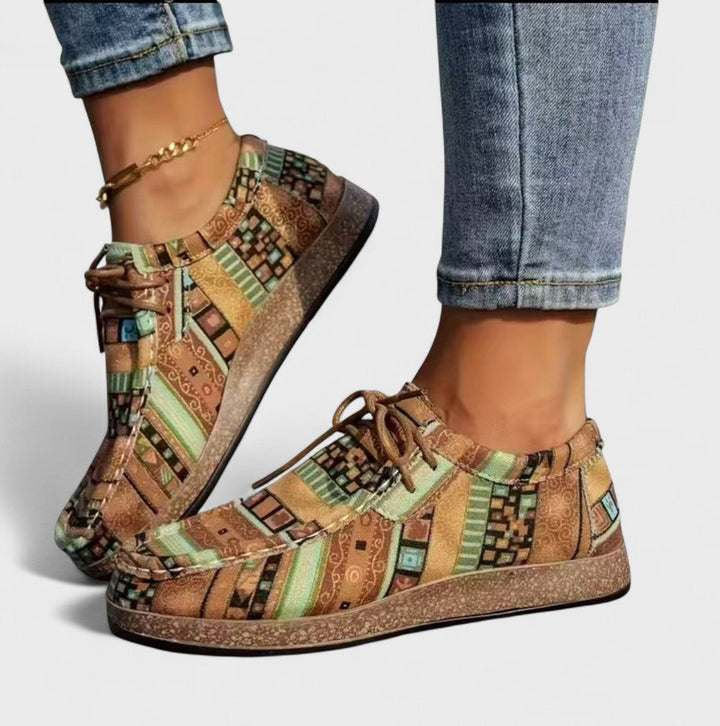 Coralie | Women’s Lace-Up Shoes featuring a Colourful Pattern