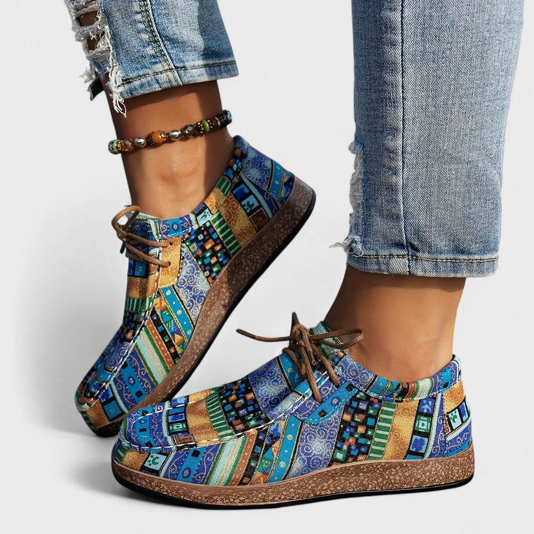 Coralie | Women’s Lace-Up Shoes featuring a Colourful Pattern