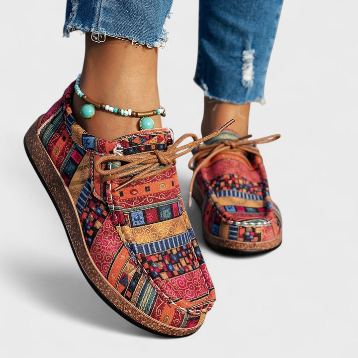 Coralie | Women’s Lace-Up Shoes featuring a Colourful Pattern