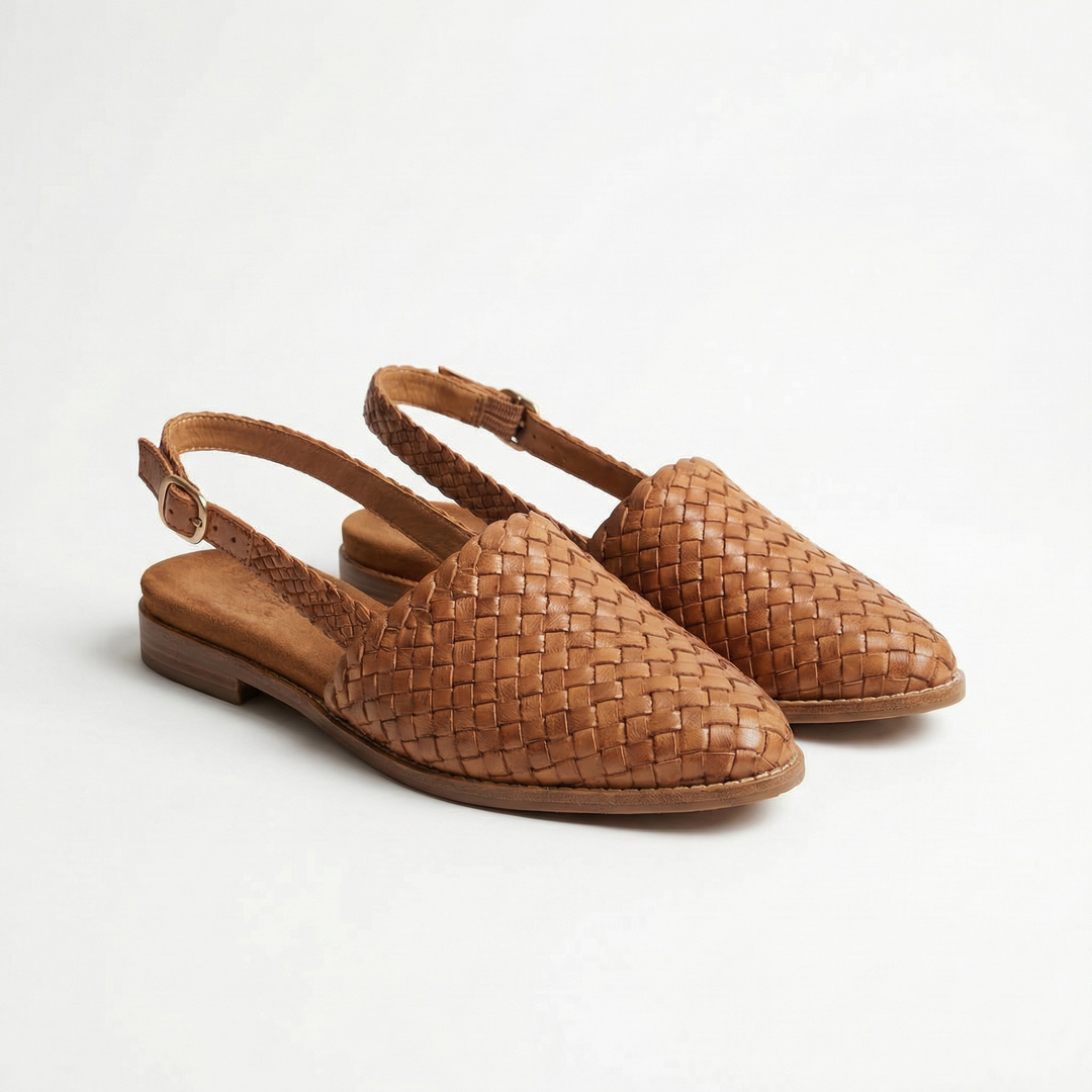 Solmira | Women’s Woven Slingback Flats with Pointed Toe
