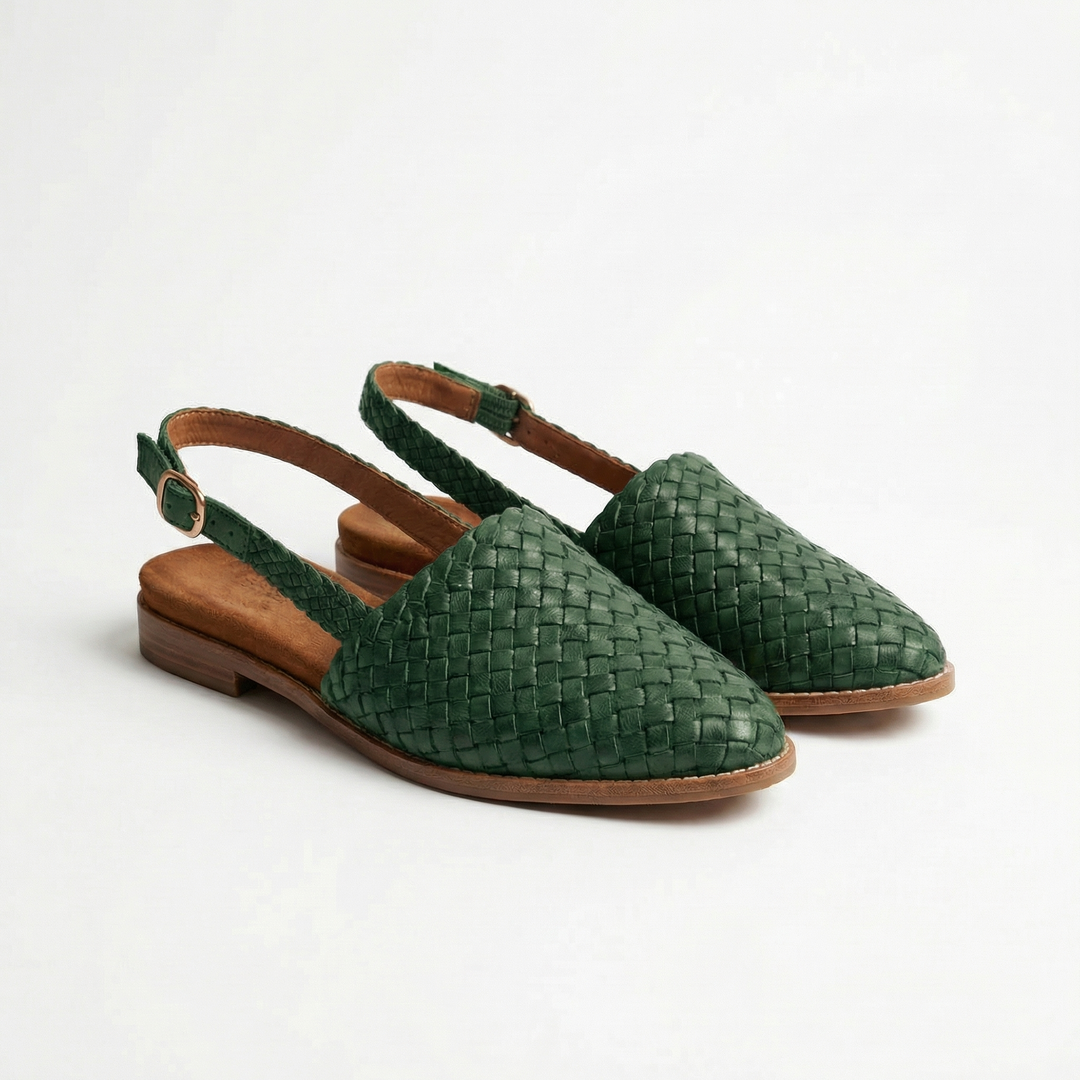 Solmira | Women’s Woven Slingback Flats with Pointed Toe