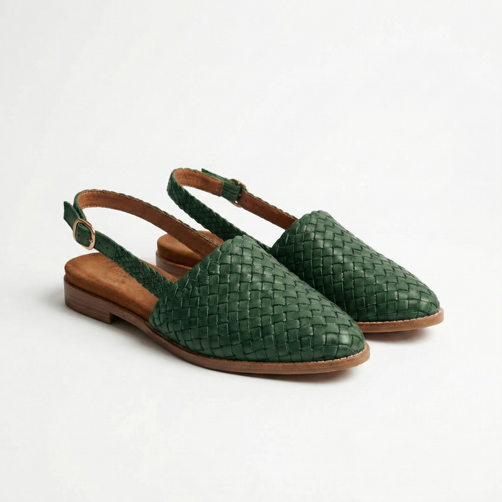 Solmira | Women’s Woven Slingback Flats with Pointed Toe