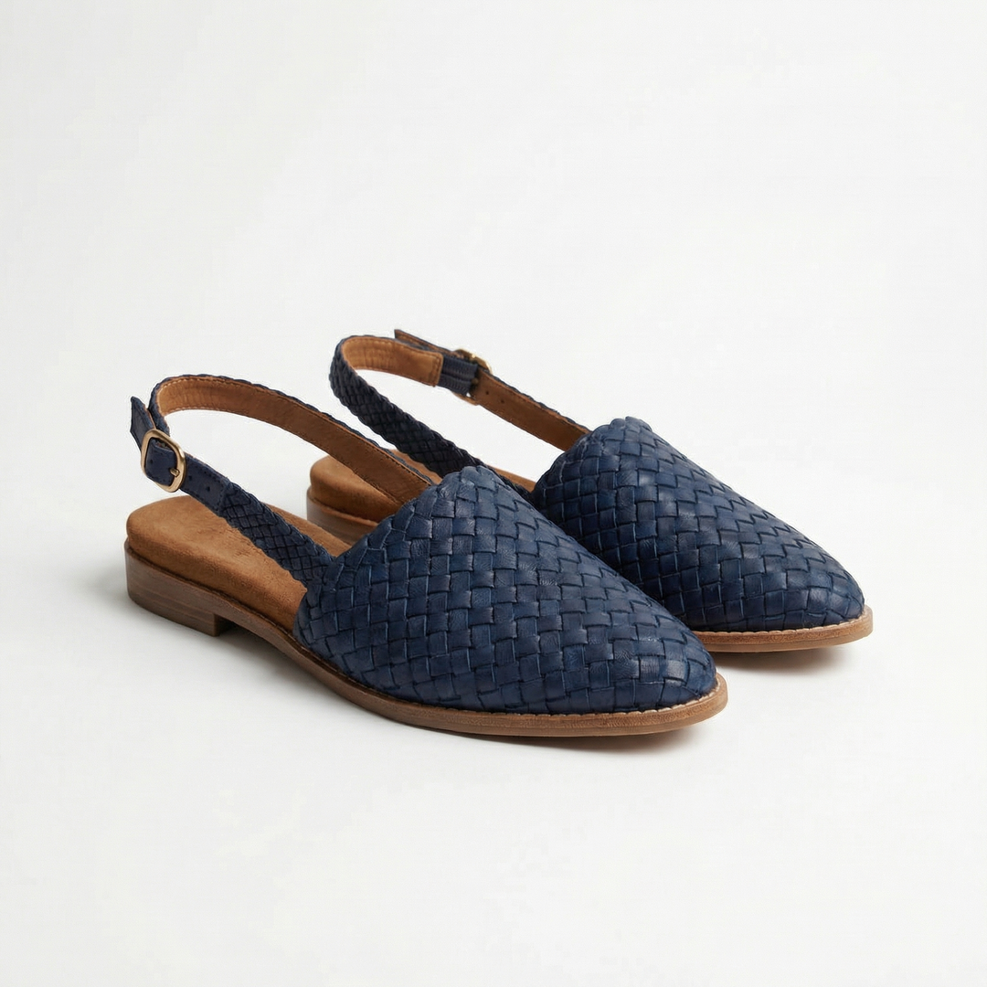 Solmira | Women’s Woven Slingback Flats with Pointed Toe