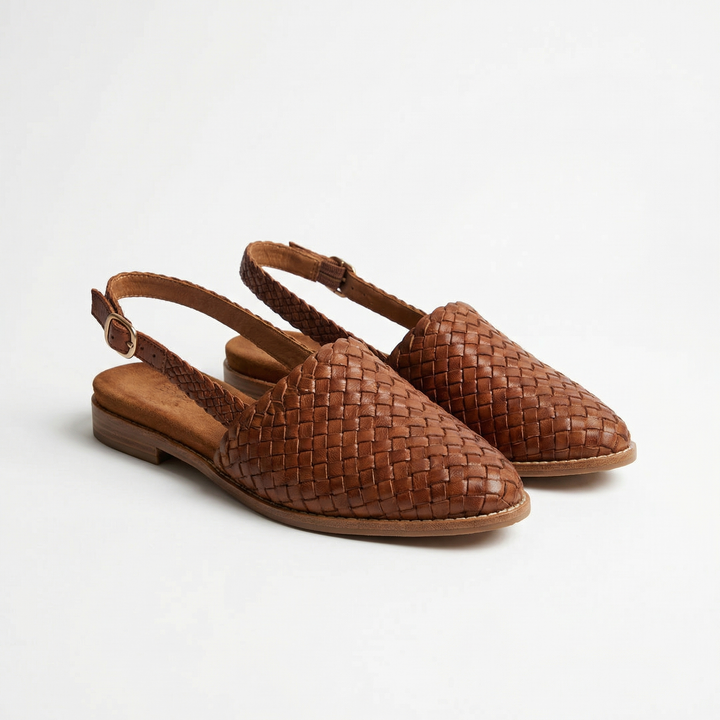 Solmira | Women’s Woven Slingback Flats with Pointed Toe