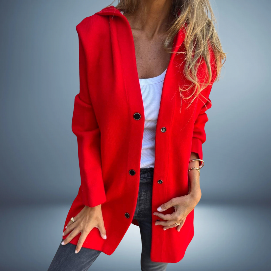 Jasmine - Single-Breasted Casual Hooded Jacket
