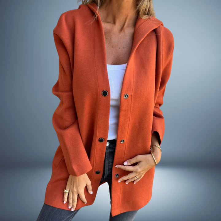 Jasmine - Single-Breasted Casual Hooded Jacket