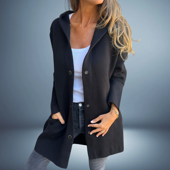 Jasmine - Single-Breasted Casual Hooded Jacket