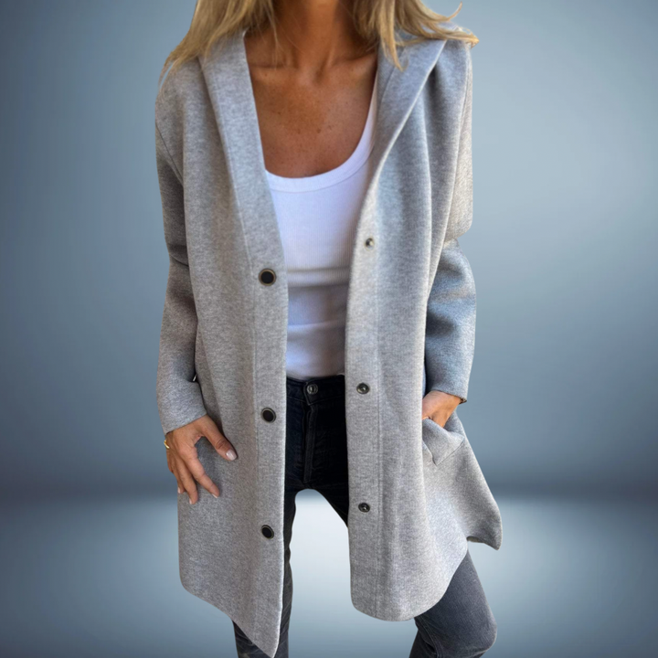 Jasmine - Single-Breasted Casual Hooded Jacket
