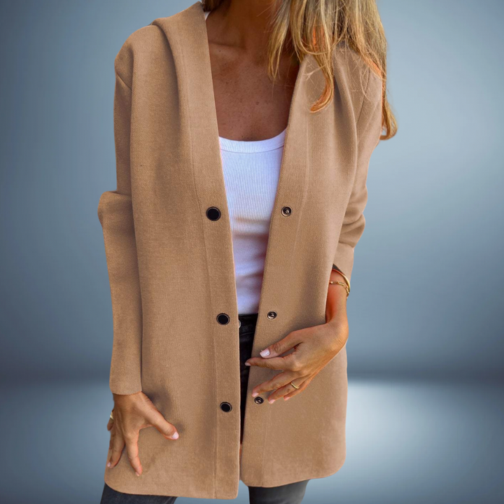 Jasmine - Single-Breasted Casual Hooded Jacket