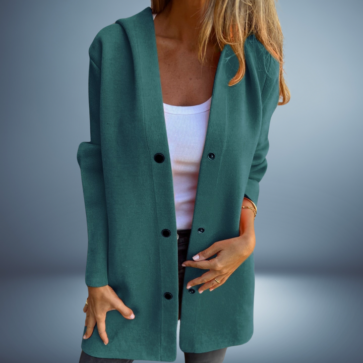 Jasmine - Single-Breasted Casual Hooded Jacket