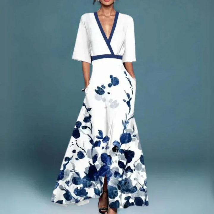 Cressida | Women’s Floral Maxi Dress featuring a Deep Neck Structure