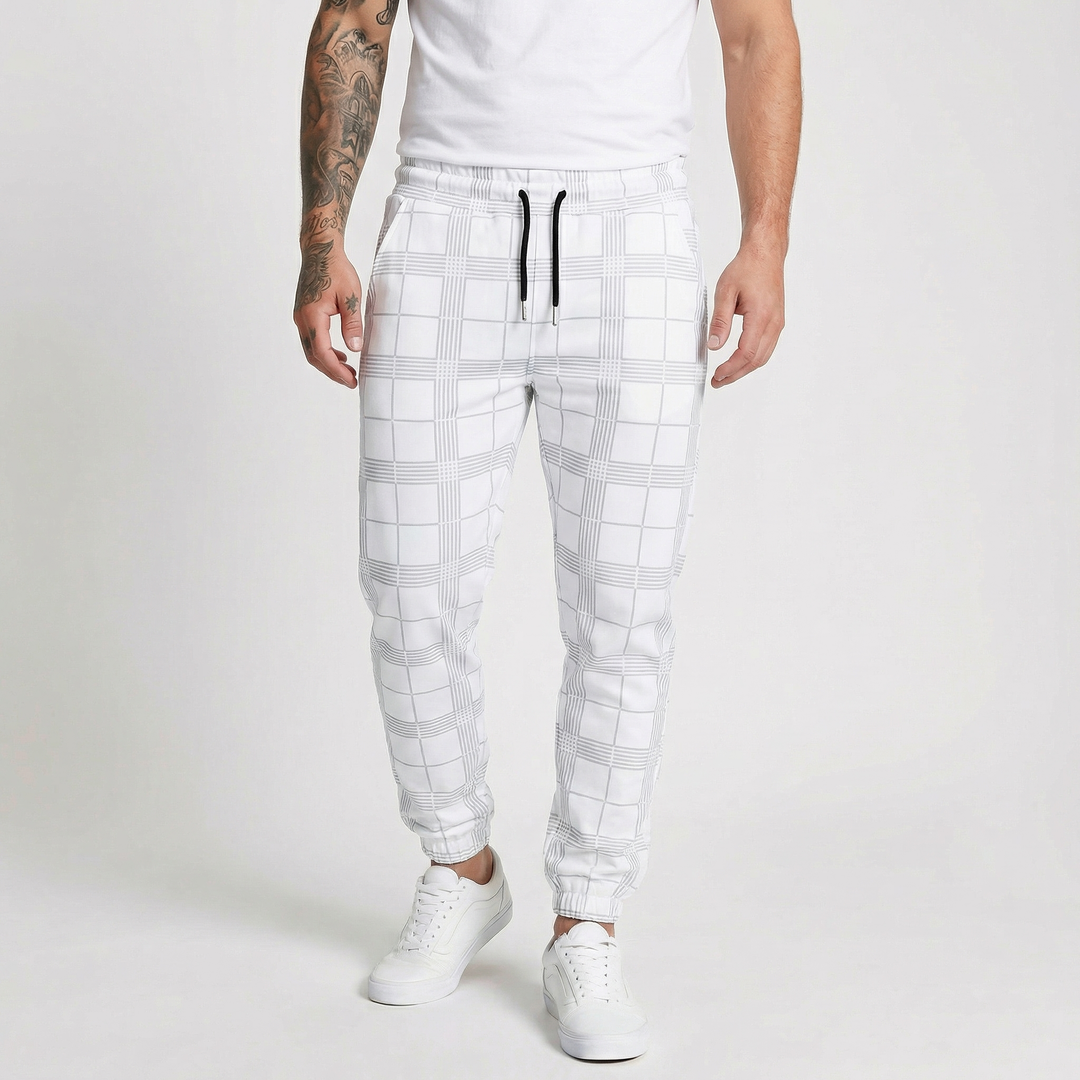 Varex | Men’s Jogger Trousers featuring a modern check pattern