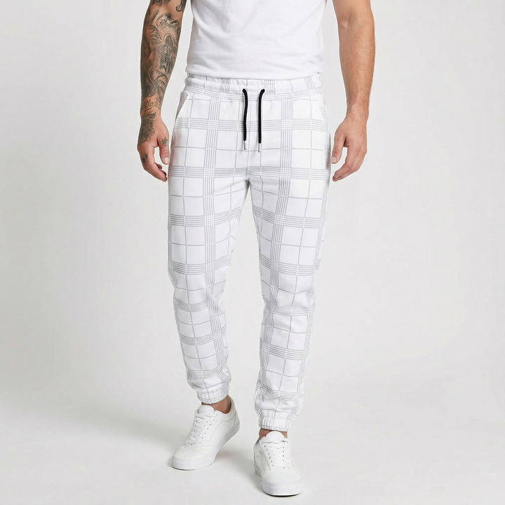 Varex | Men’s Jogger Trousers featuring a modern check pattern