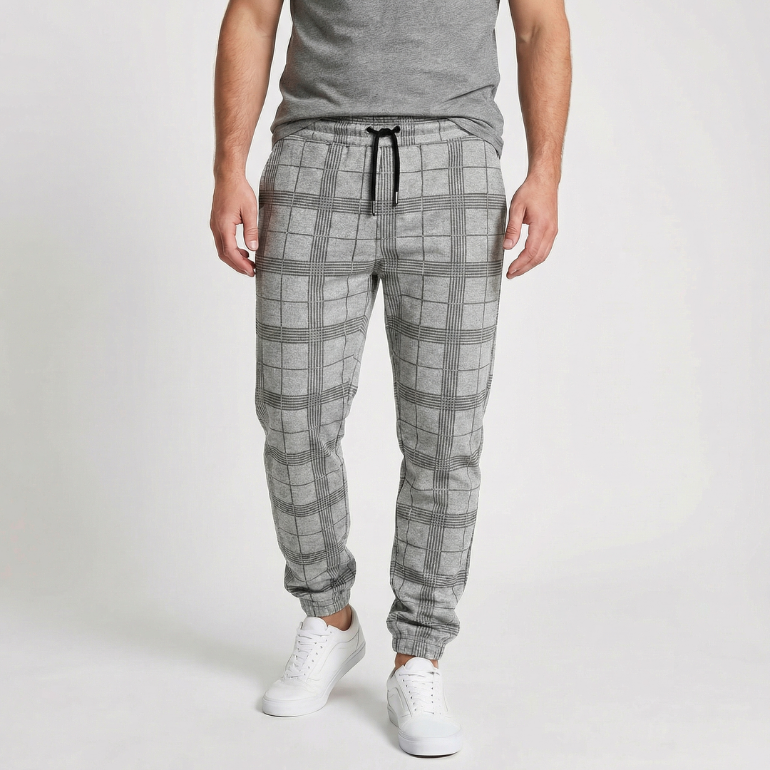 Varex | Men’s Jogger Trousers featuring a modern check pattern