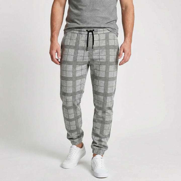 Varex | Men’s Jogger Trousers featuring a modern check pattern