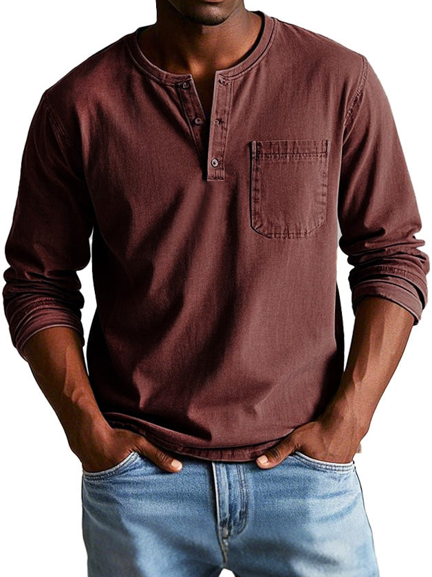 Garian | Men’s Henley Shirt with Chest Pocket