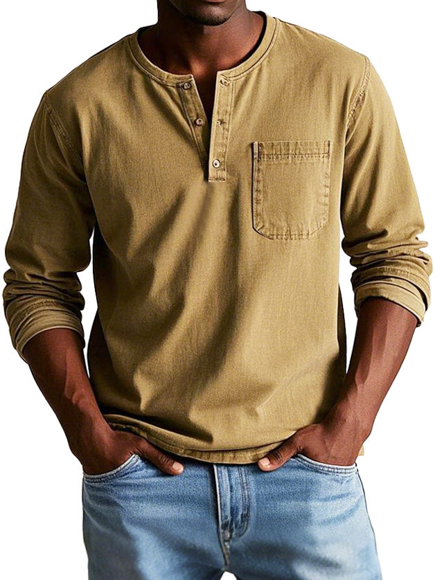 Garian | Men’s Henley Shirt with Chest Pocket