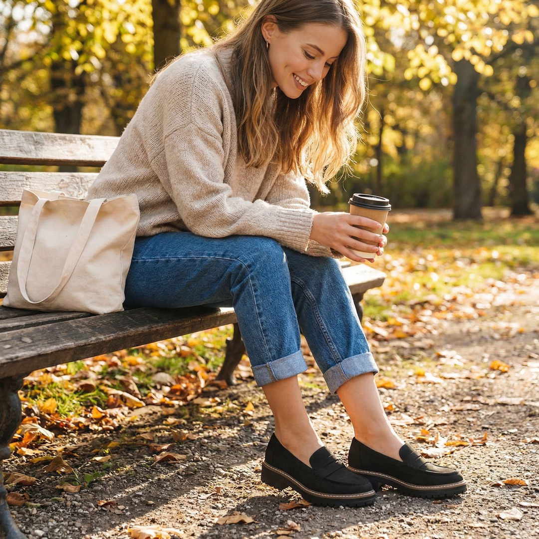 Virella | Women’s Chunky Sole Loafers with Classic Slip-On Style
