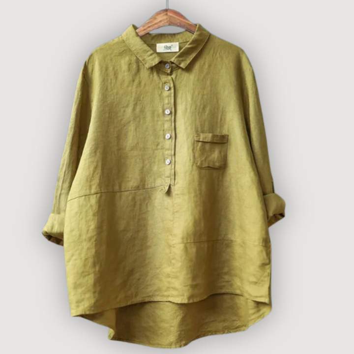Fiora | Women’s Oversized Shirt featuring a Half-Button Front