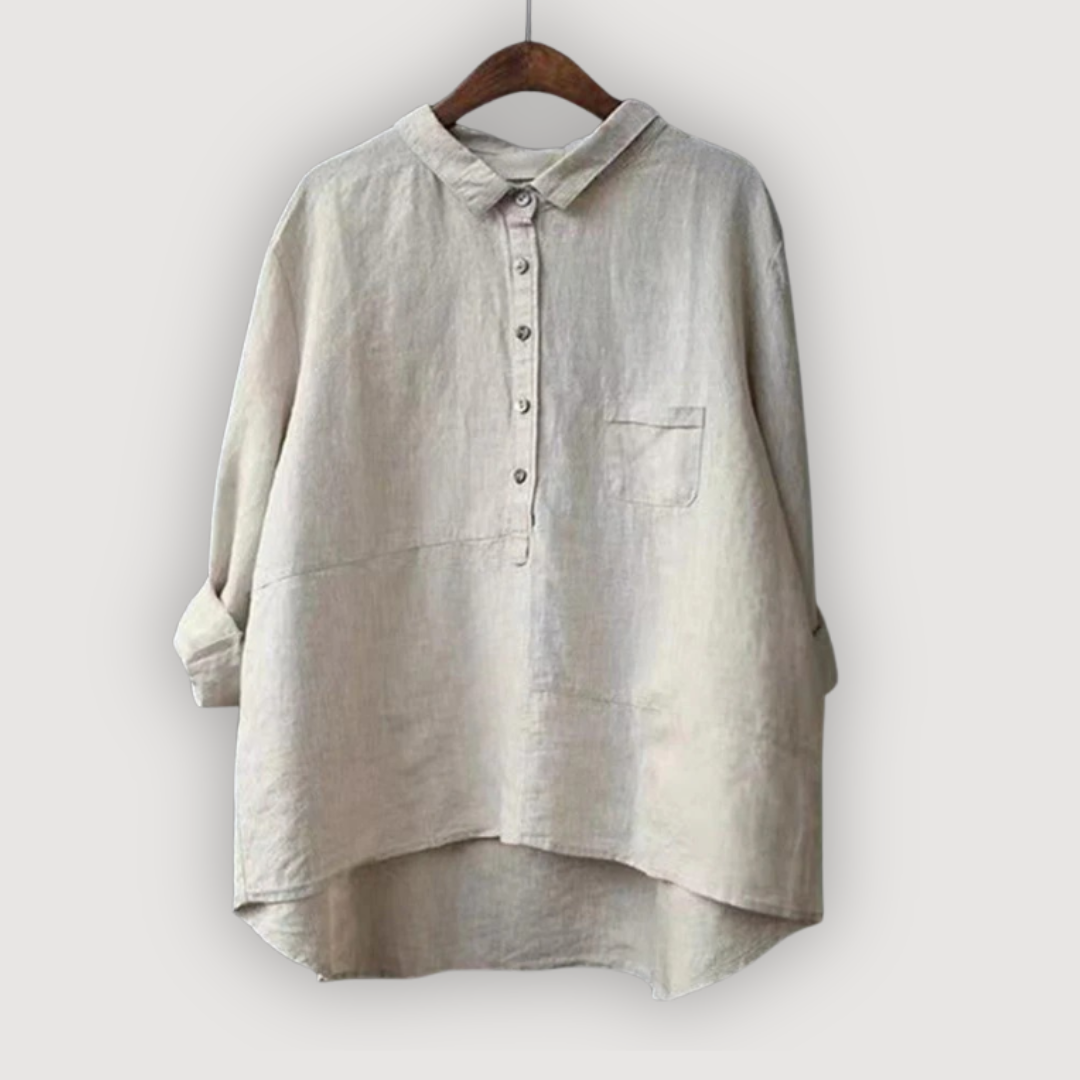 Fiora | Women’s Oversized Shirt featuring a Half-Button Front