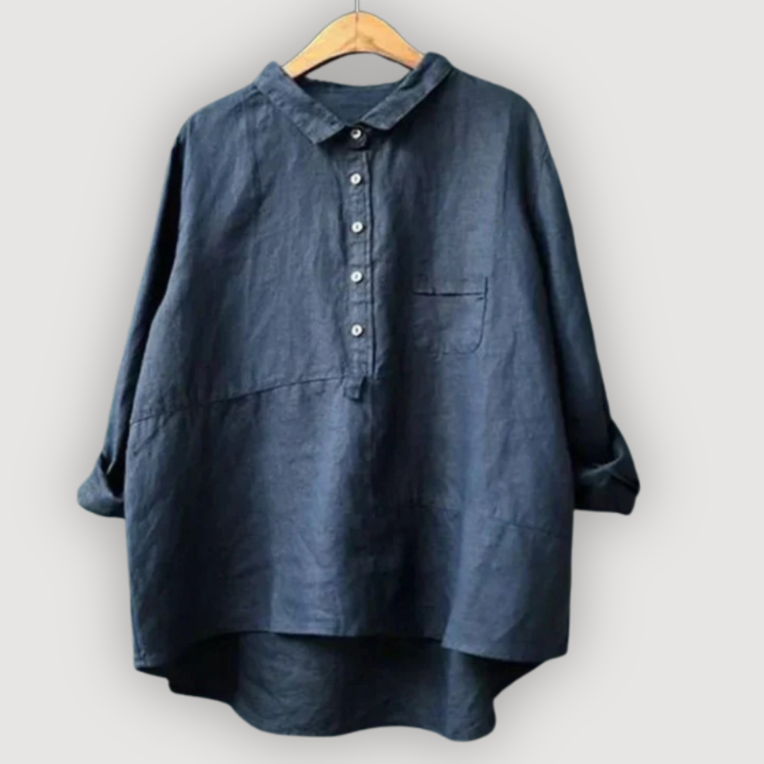Fiora | Women’s Oversized Shirt featuring a Half-Button Front