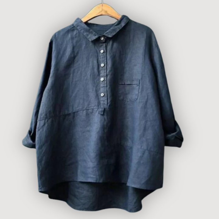 Fiora | Women’s Oversized Shirt featuring a Half-Button Front