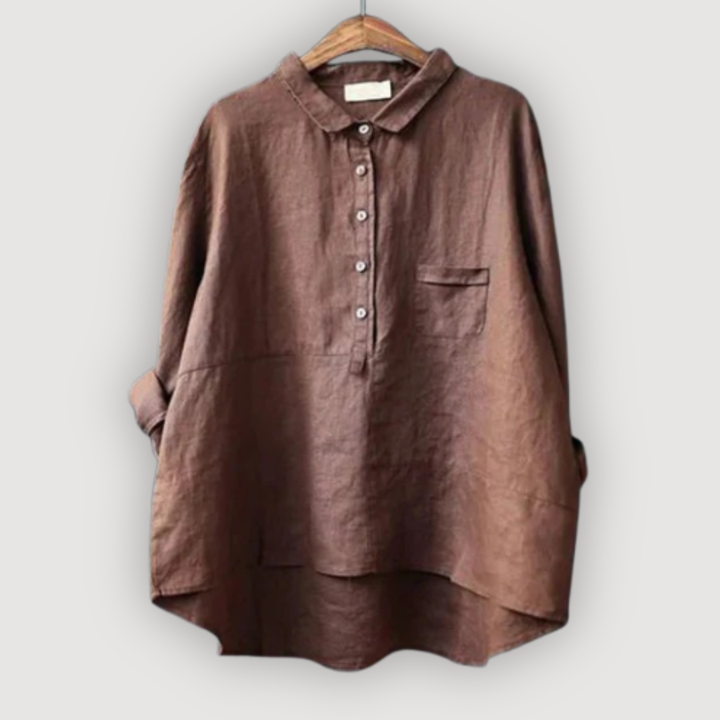 Fiora | Women’s Oversized Shirt featuring a Half-Button Front