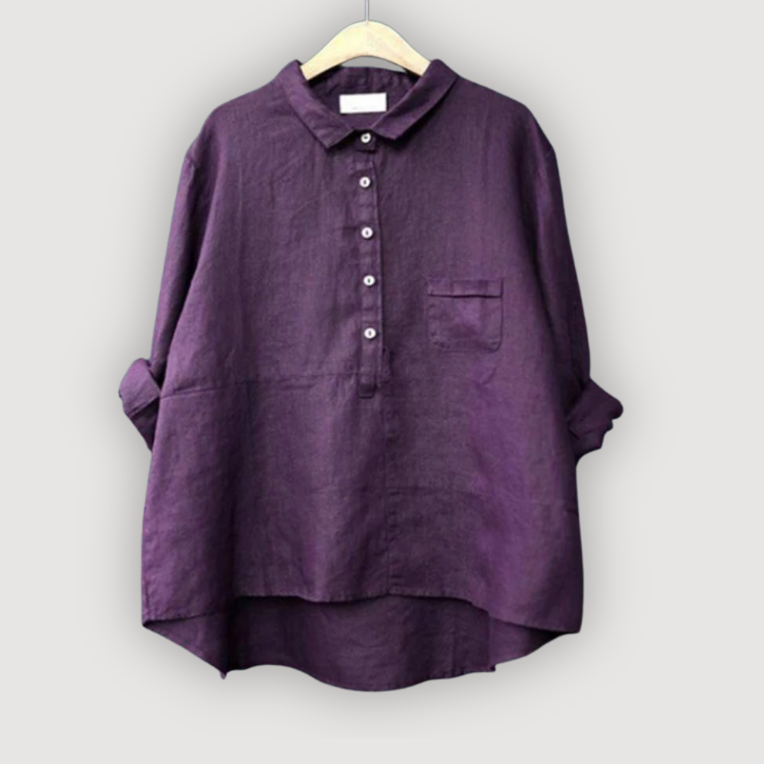 Fiora | Women’s Oversized Shirt featuring a Half-Button Front