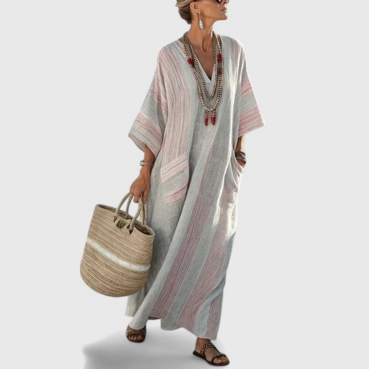 Amaria | Women’s Kaftan Dress featuring Contrast Trim