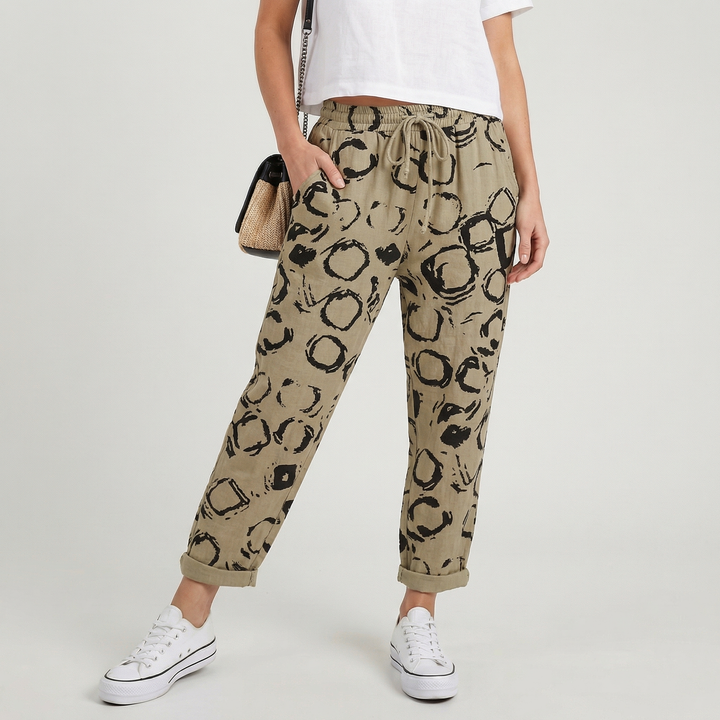 Zarelle | Women’s Striped Trousers with Drawstring Waist