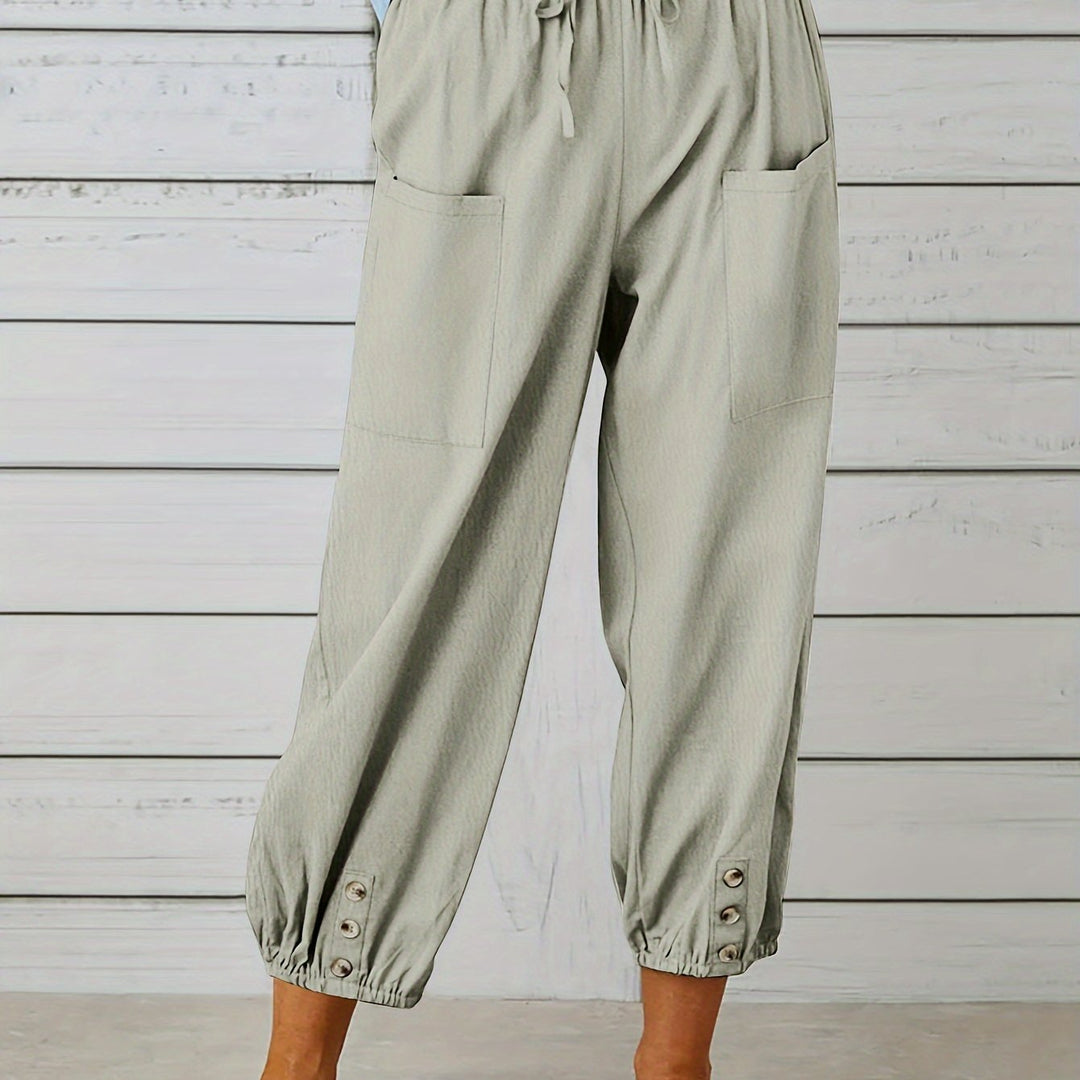 Wide Leg Capri Trousers