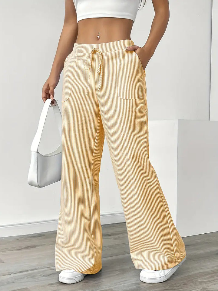 Nina™ - Elegant Striped Trousers With Pockets